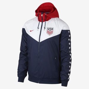 Nike Men's USA Windrunner Jacket Midnight Navy/Red - XL